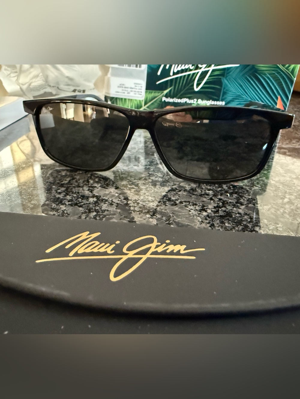 Maui Jim Pulama PolarizedPlus2 59mm Rectangle Sunglasses New In Box MSRP $309